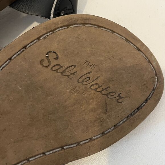 Salt Water Sandals Kids Size 13 Black Unisex Leather - Picture 6 of 8